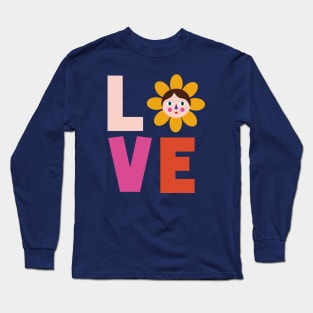 Love yourself happy face enjoy life humorous smiley flower Long Sleeve T-Shirt